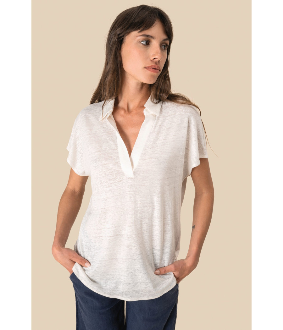 Polo en lin femme