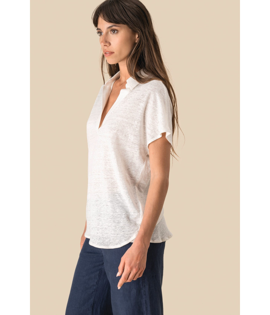 Polo en lin femme