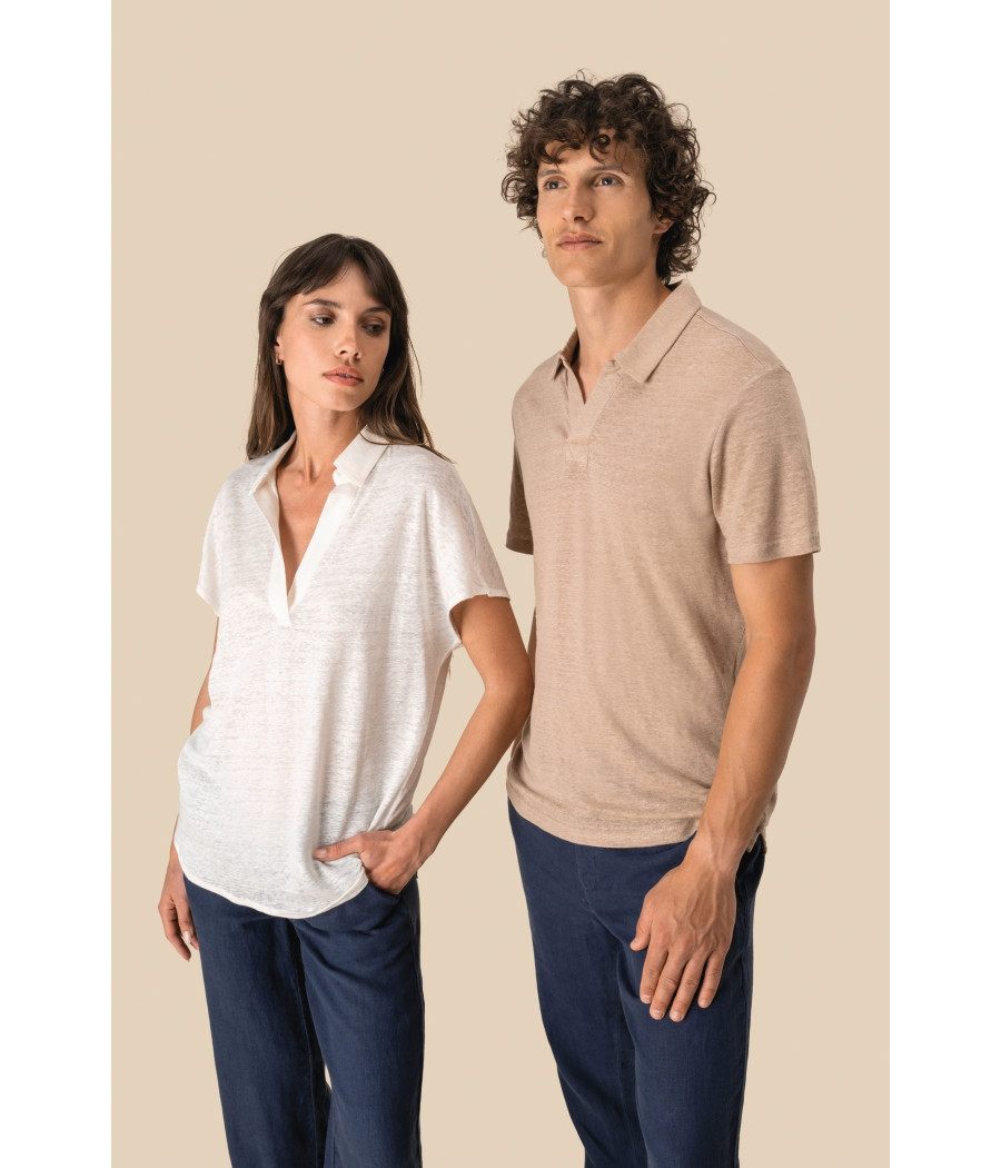 Polo en lin femme