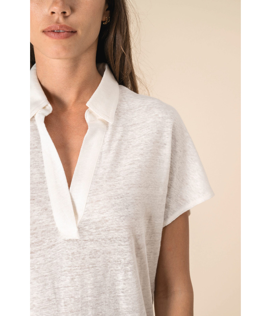 Polo en lin femme
