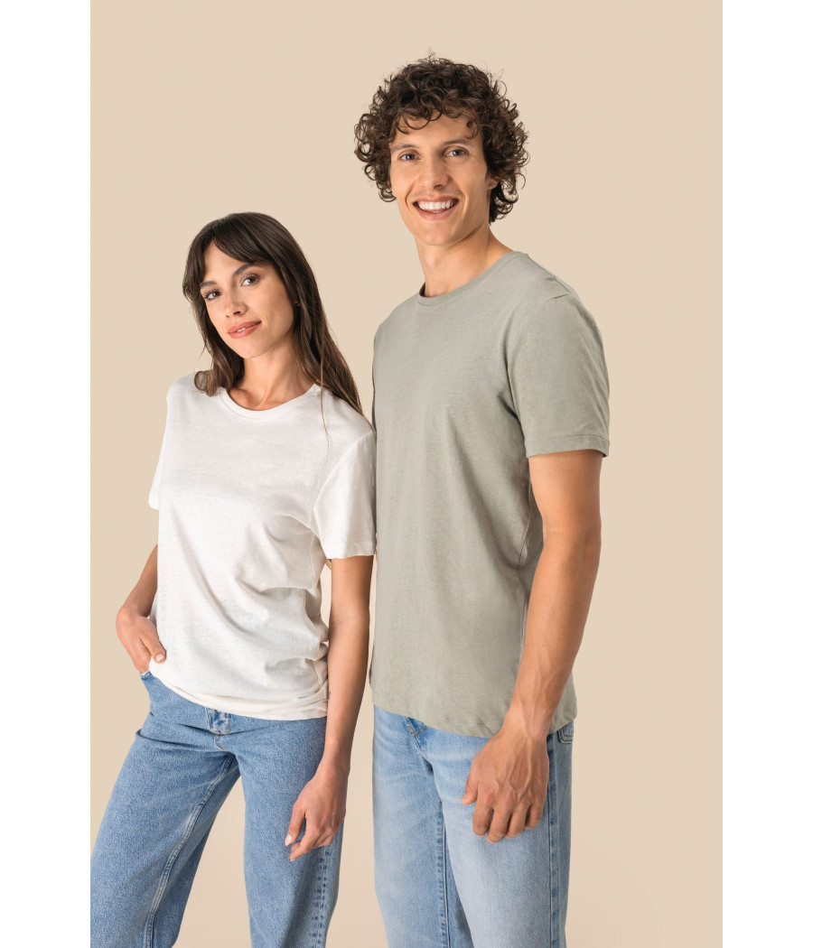 T-shirt écoresponsable en coton bio et lin unisexe