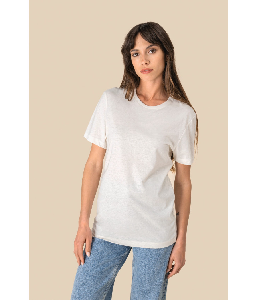T-shirt écoresponsable en coton bio et lin unisexe