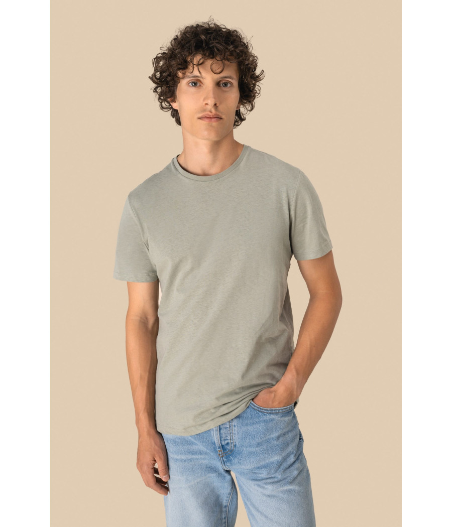 T-shirt écoresponsable en coton bio et lin unisexe