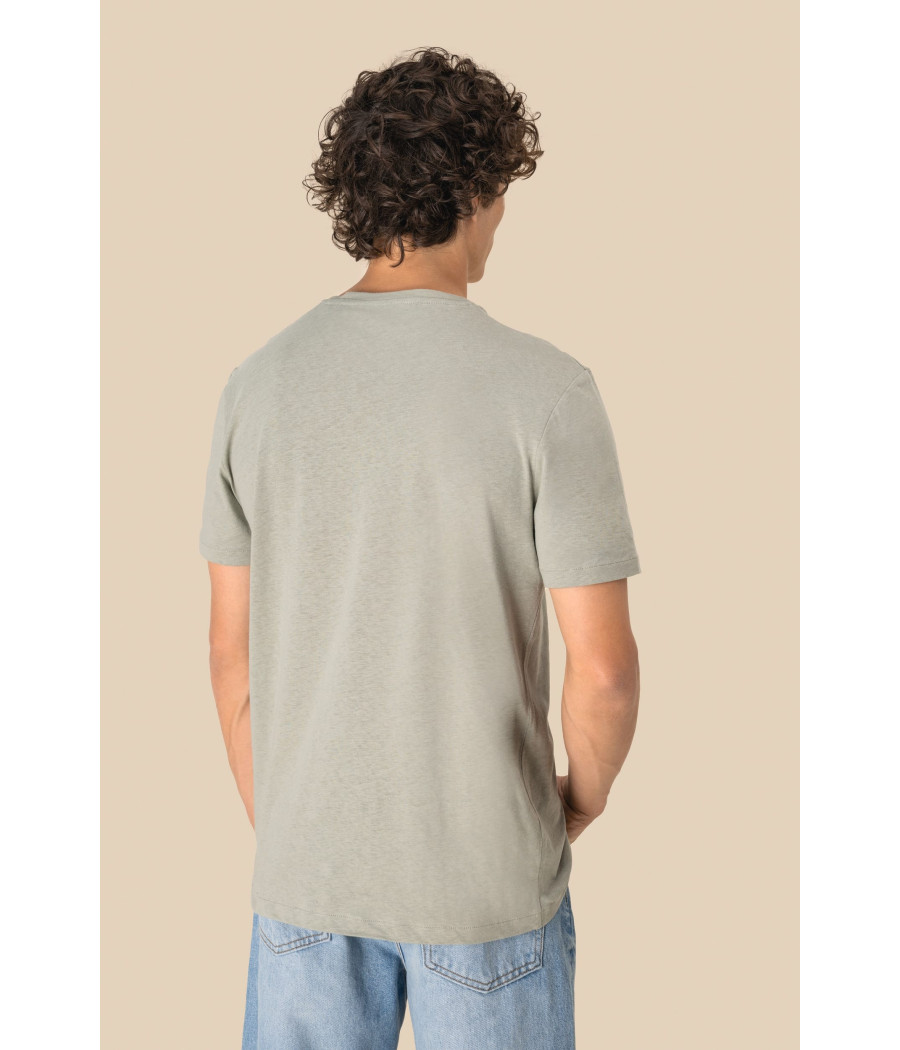 T-shirt écoresponsable en coton bio et lin unisexe