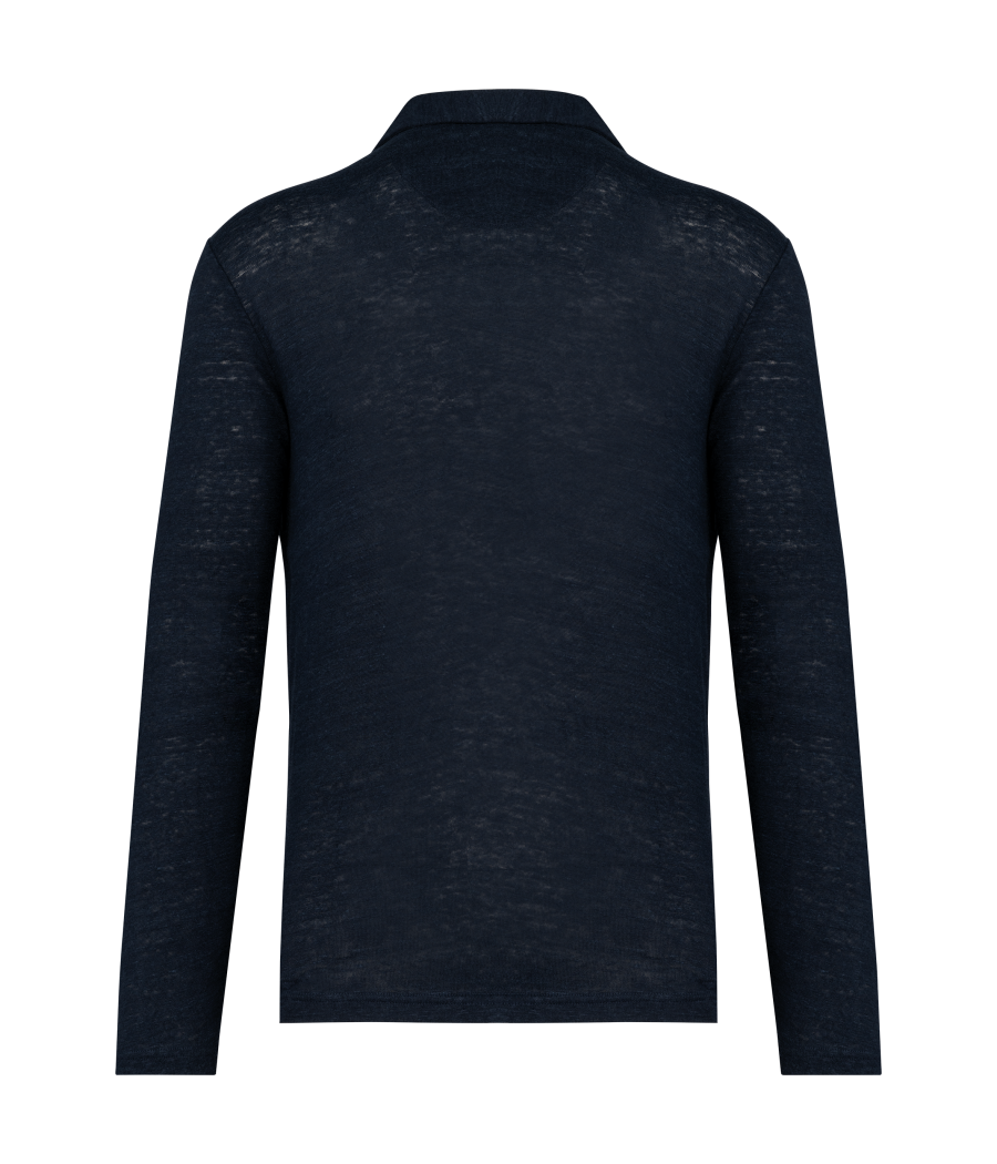 Polo manches longues en lin homme