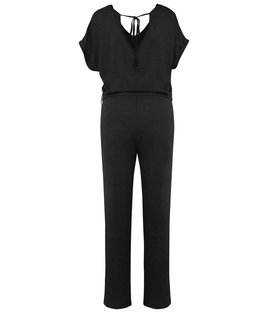 Combinaison en maille manches courtes en lin femme