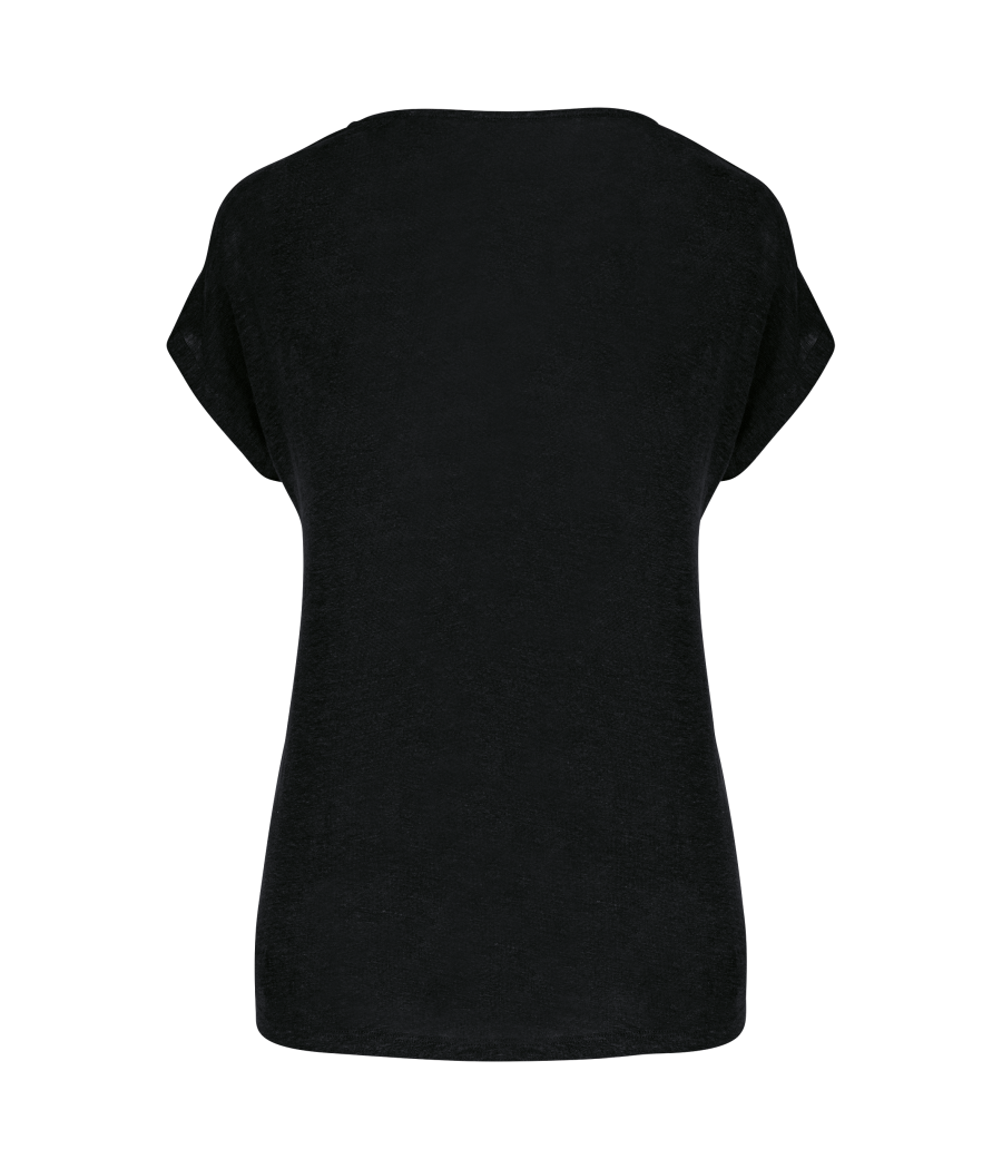 T-shirt col V en lin femme