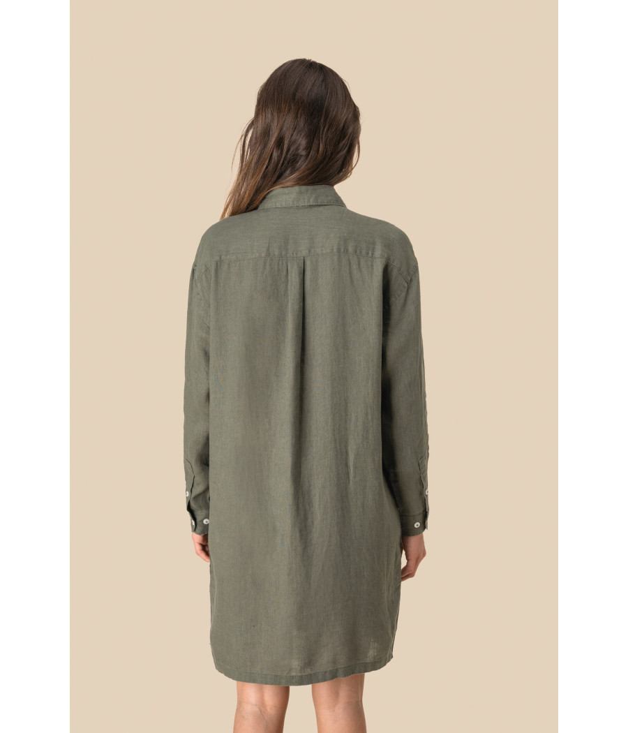 Robe chemise en lin femme