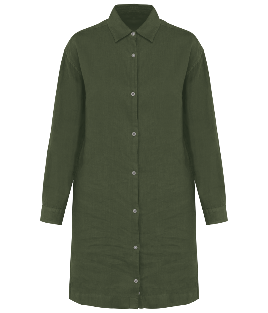 Robe chemise en lin femme