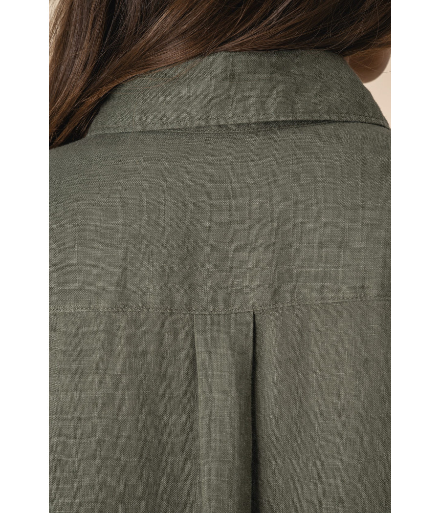 Robe chemise en lin femme