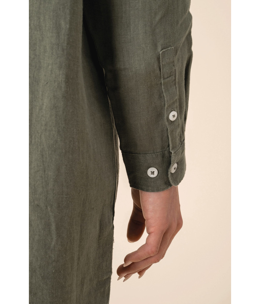 Robe chemise en lin femme