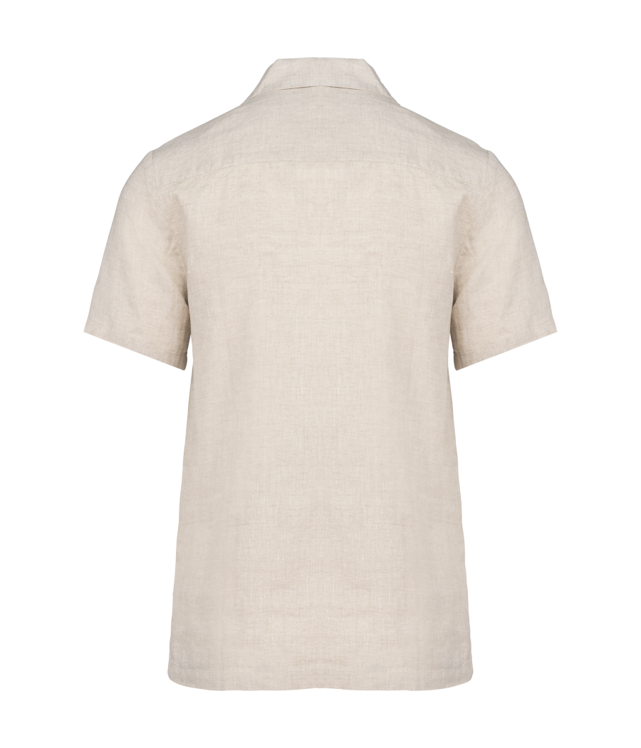 Chemise à col bowling en lin homme