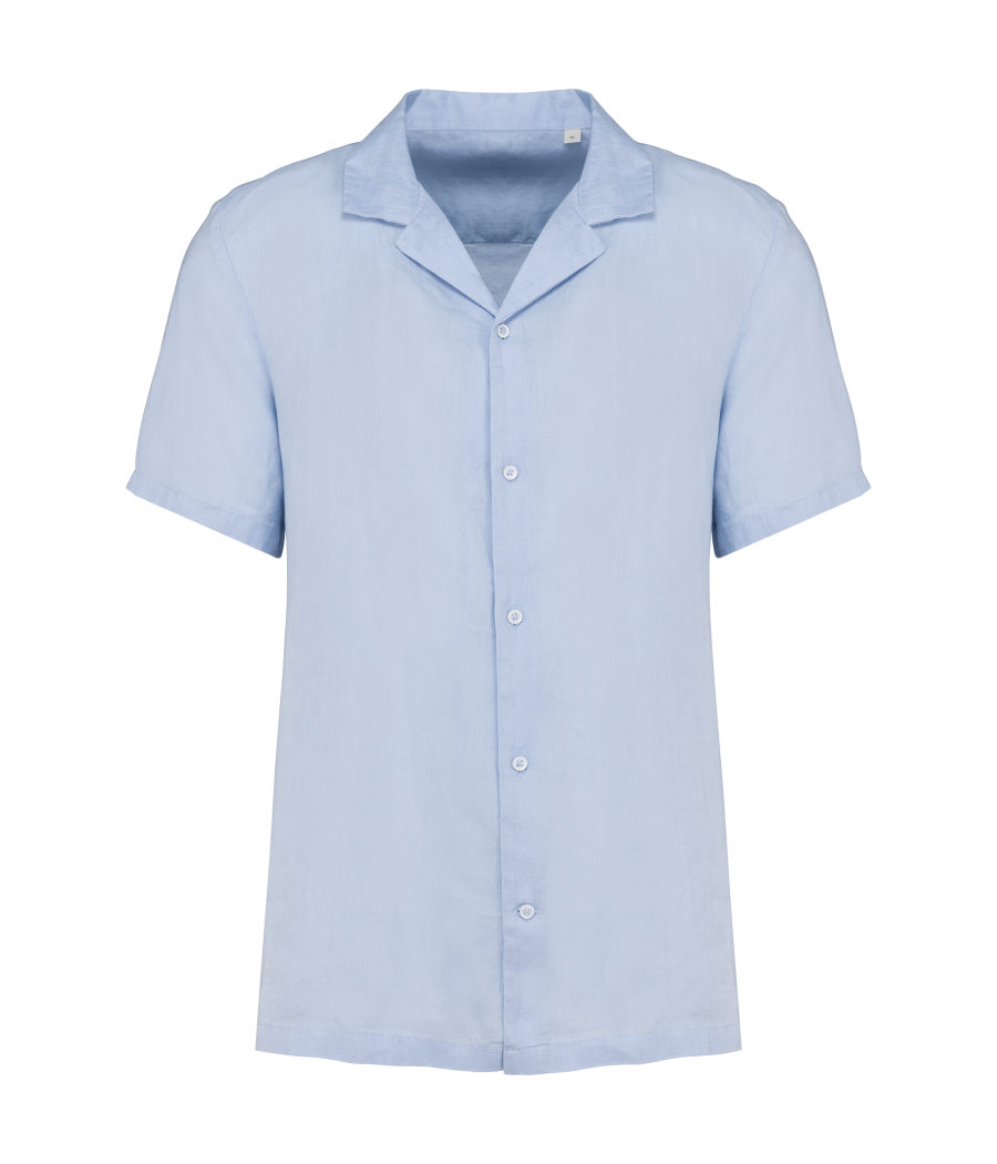 Chemise à col bowling en lin homme