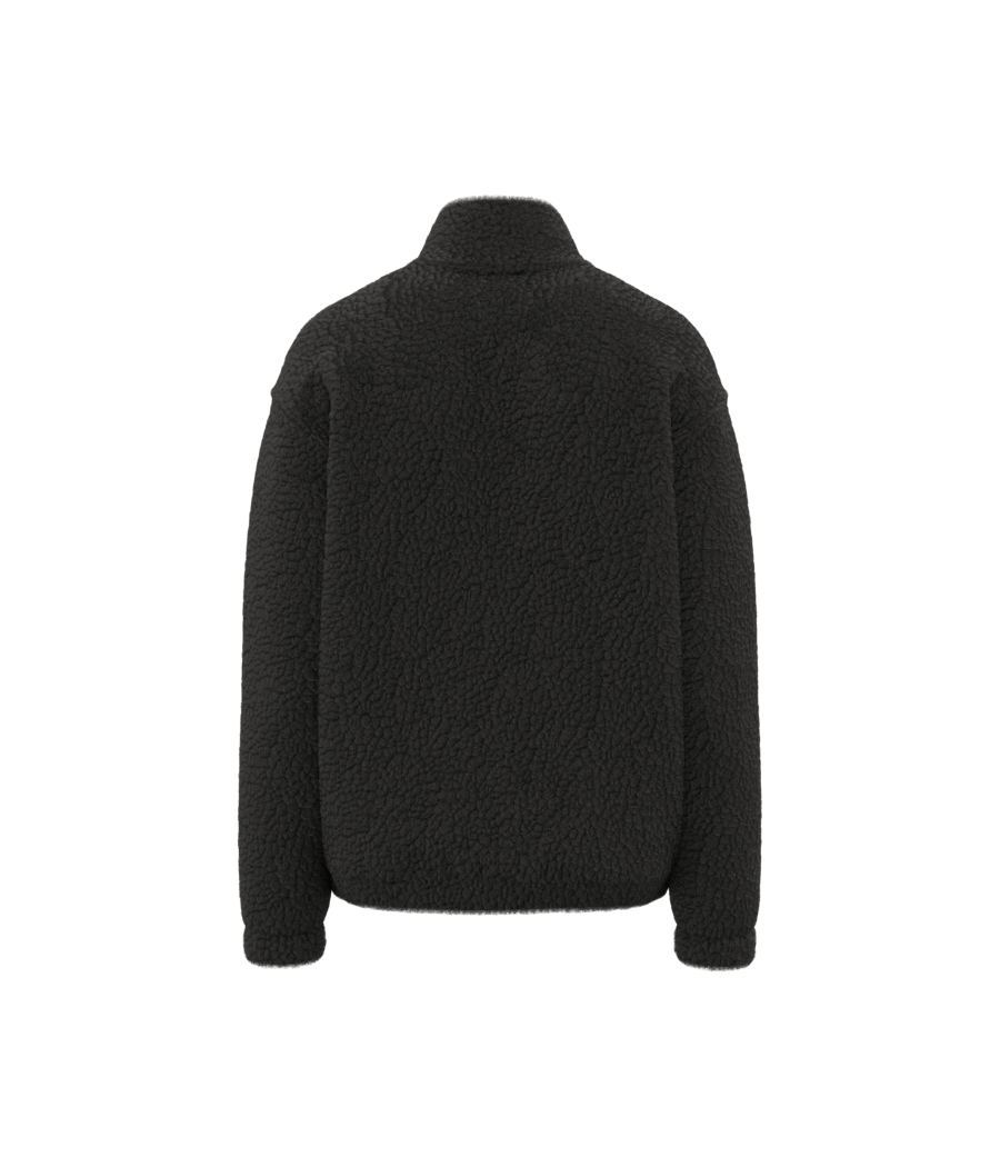 Sweat-shirt 1/4 zip à épaules tombantes en sherpa unisexe