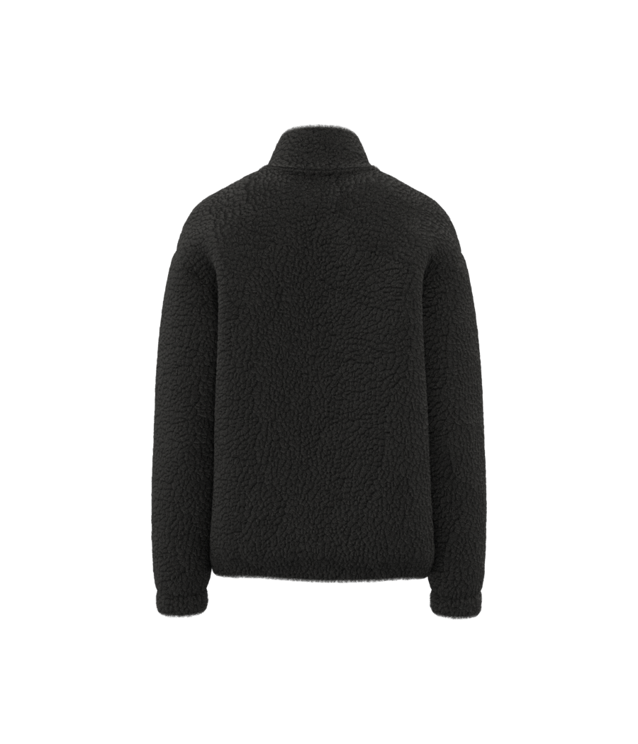 Sweat-shirt zippé à épaules tombantes en sherpa unisexe