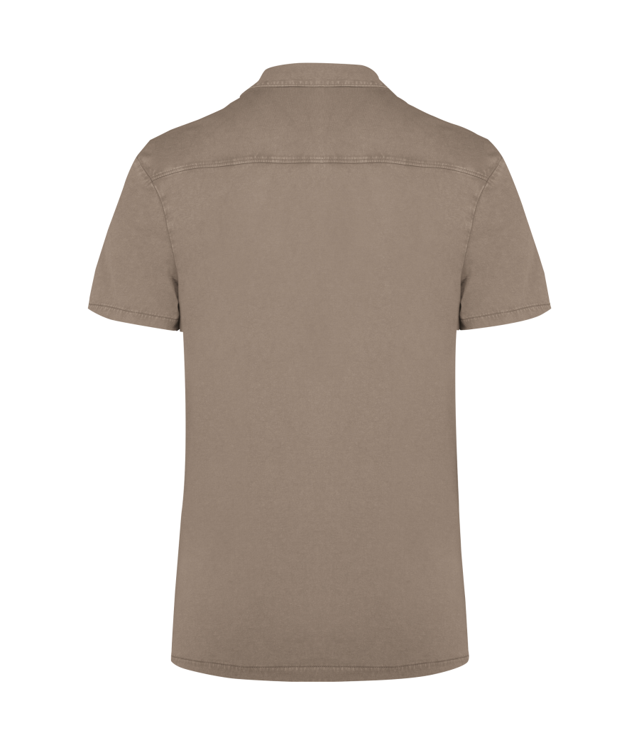 Chemise écoresponsable à col bowling délavée en jersey manches courtes homme