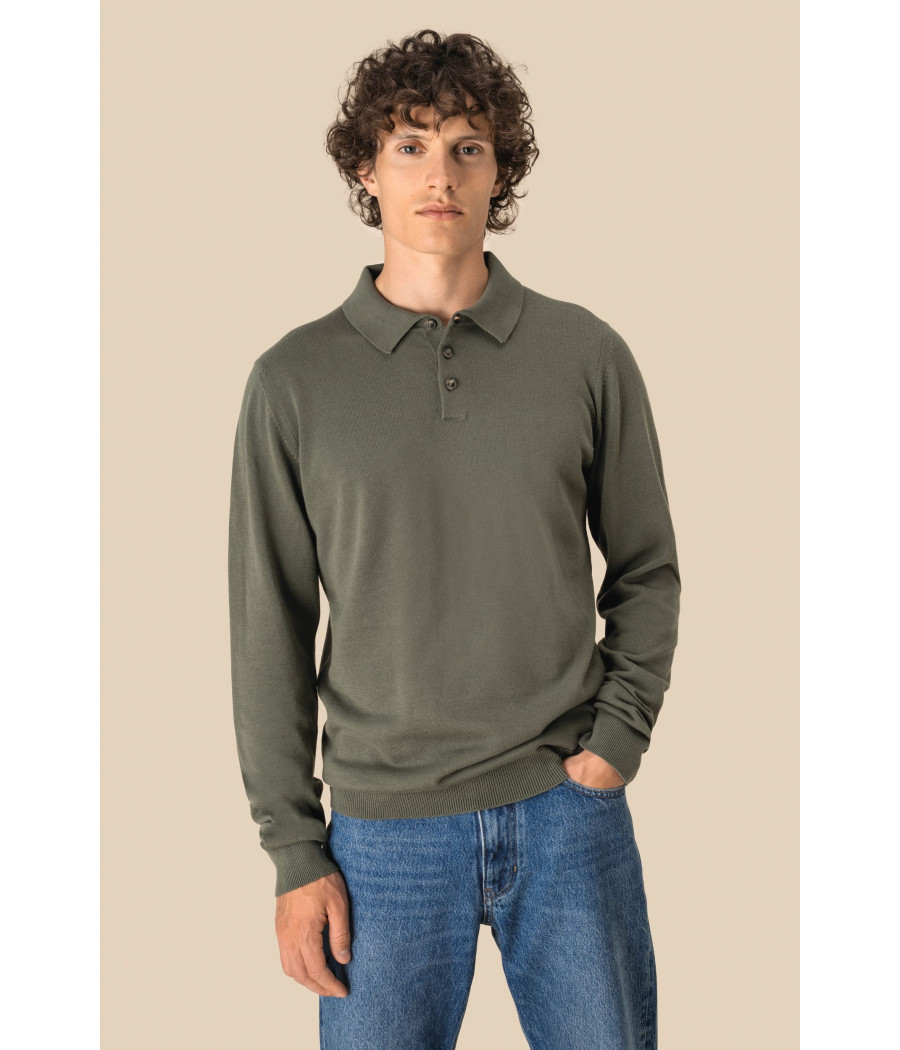 Polo écoresponsable manches longues homme