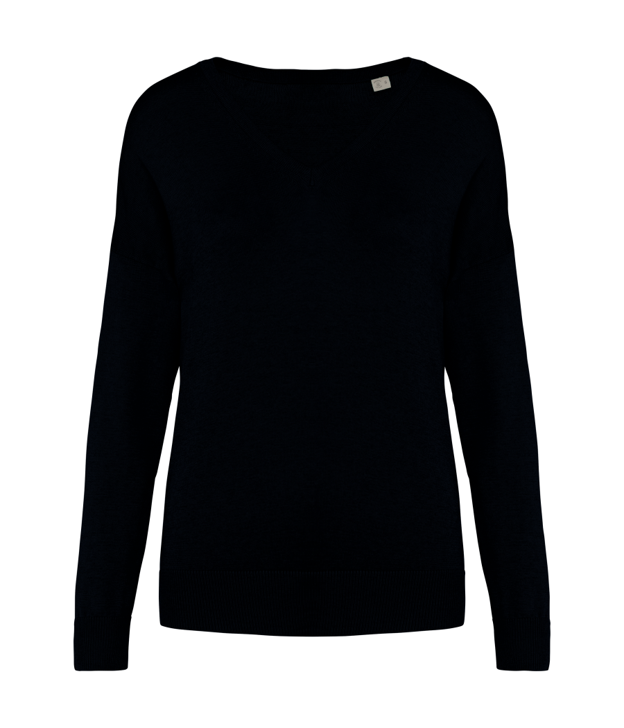 Pull écoresponsable col V en lyocell femme