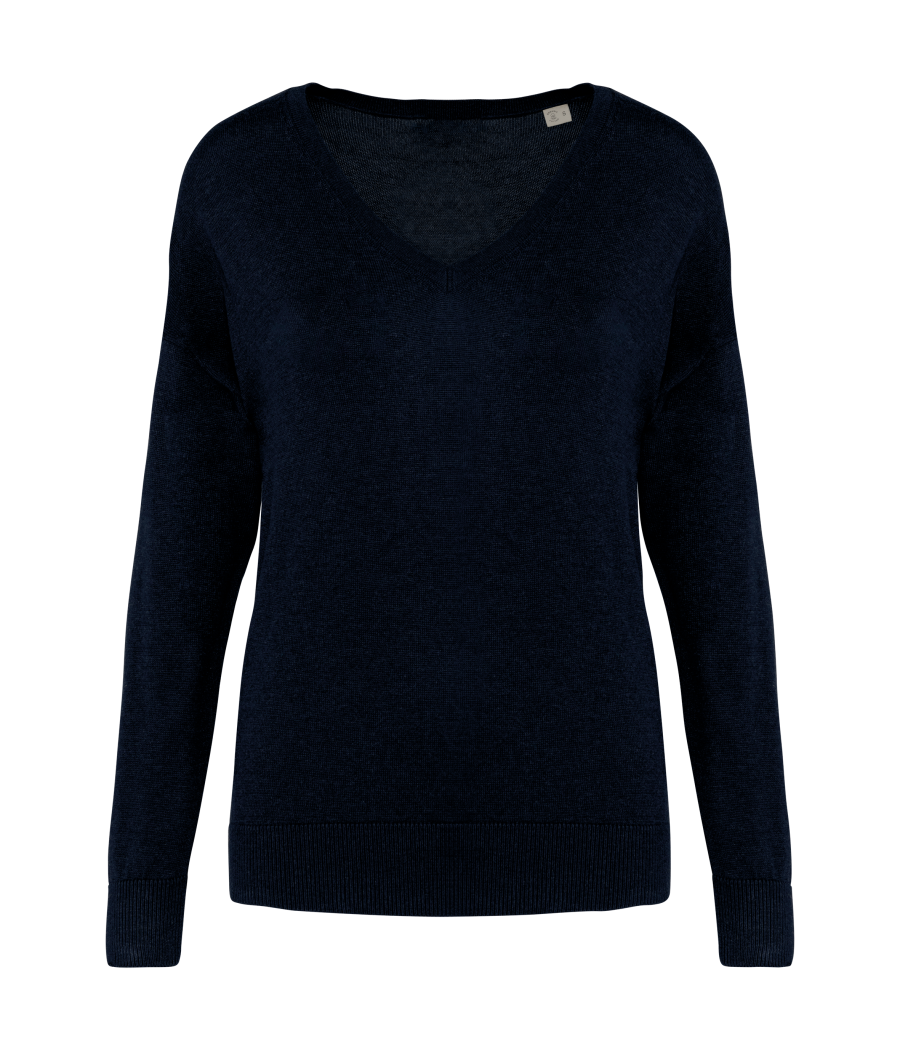 Pull écoresponsable col V en lyocell femme