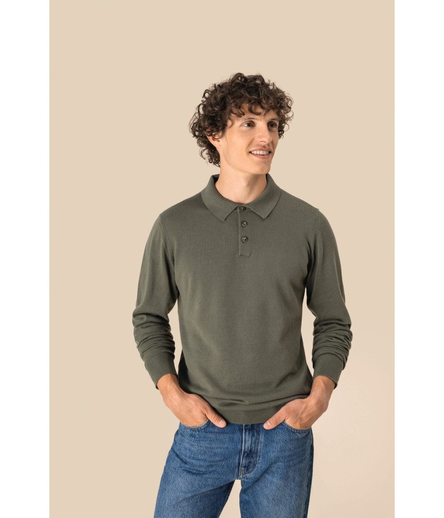 Polo écoresponsable manches longues homme