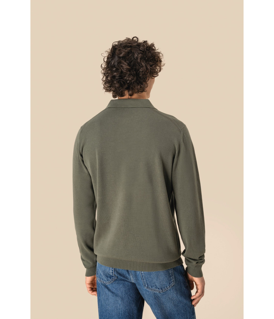 Polo écoresponsable manches longues homme