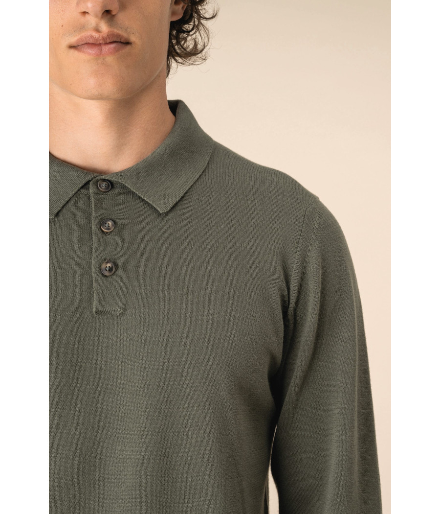 Polo écoresponsable manches longues homme