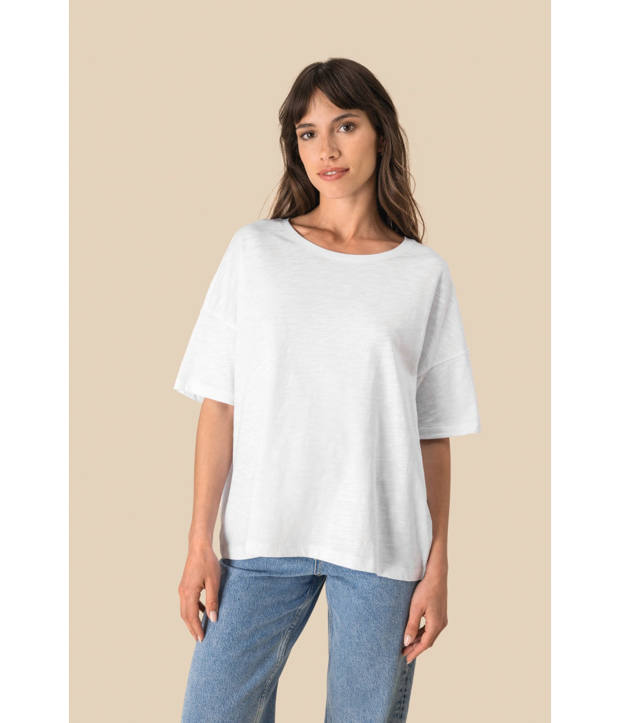 T-shirt écoresponsable slub oversize femme