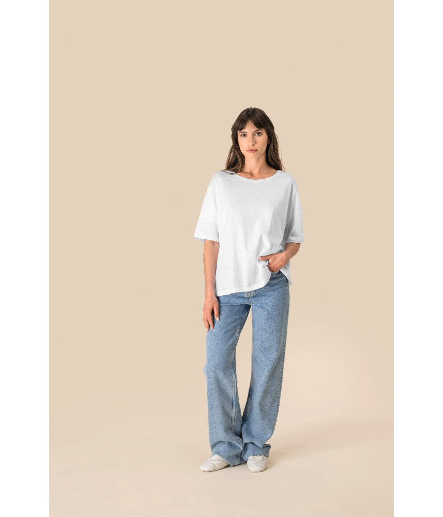 T-shirt écoresponsable slub oversize femme