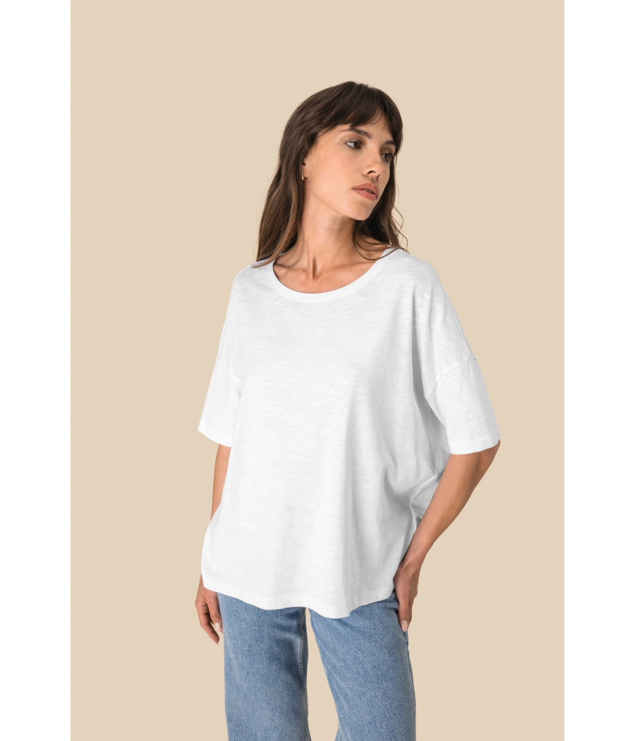 T-shirt écoresponsable slub oversize femme