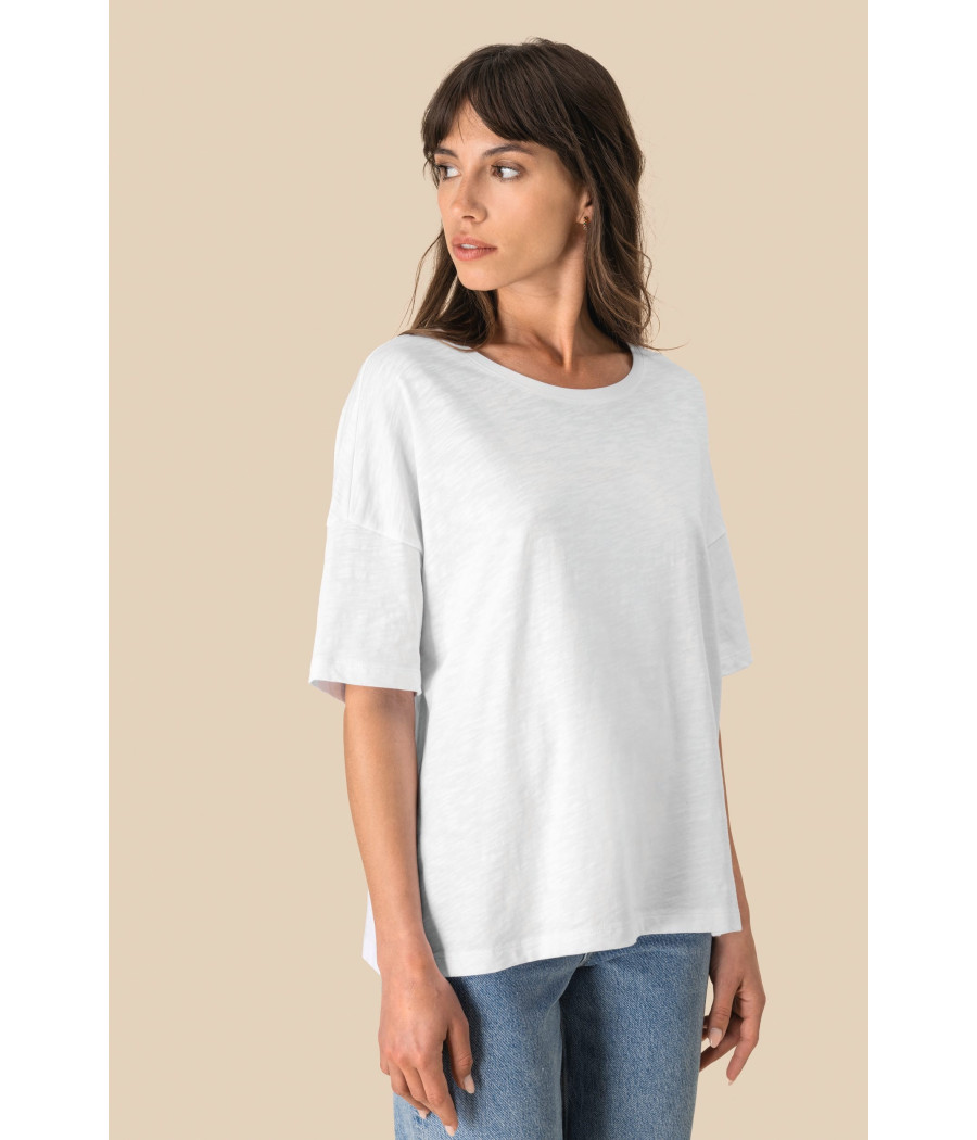 T-shirt écoresponsable slub oversize femme