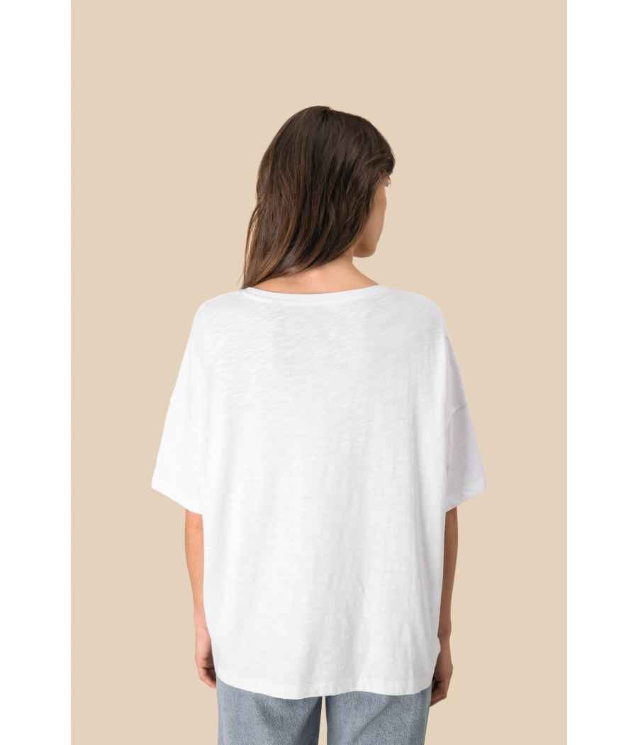T-shirt écoresponsable slub oversize femme