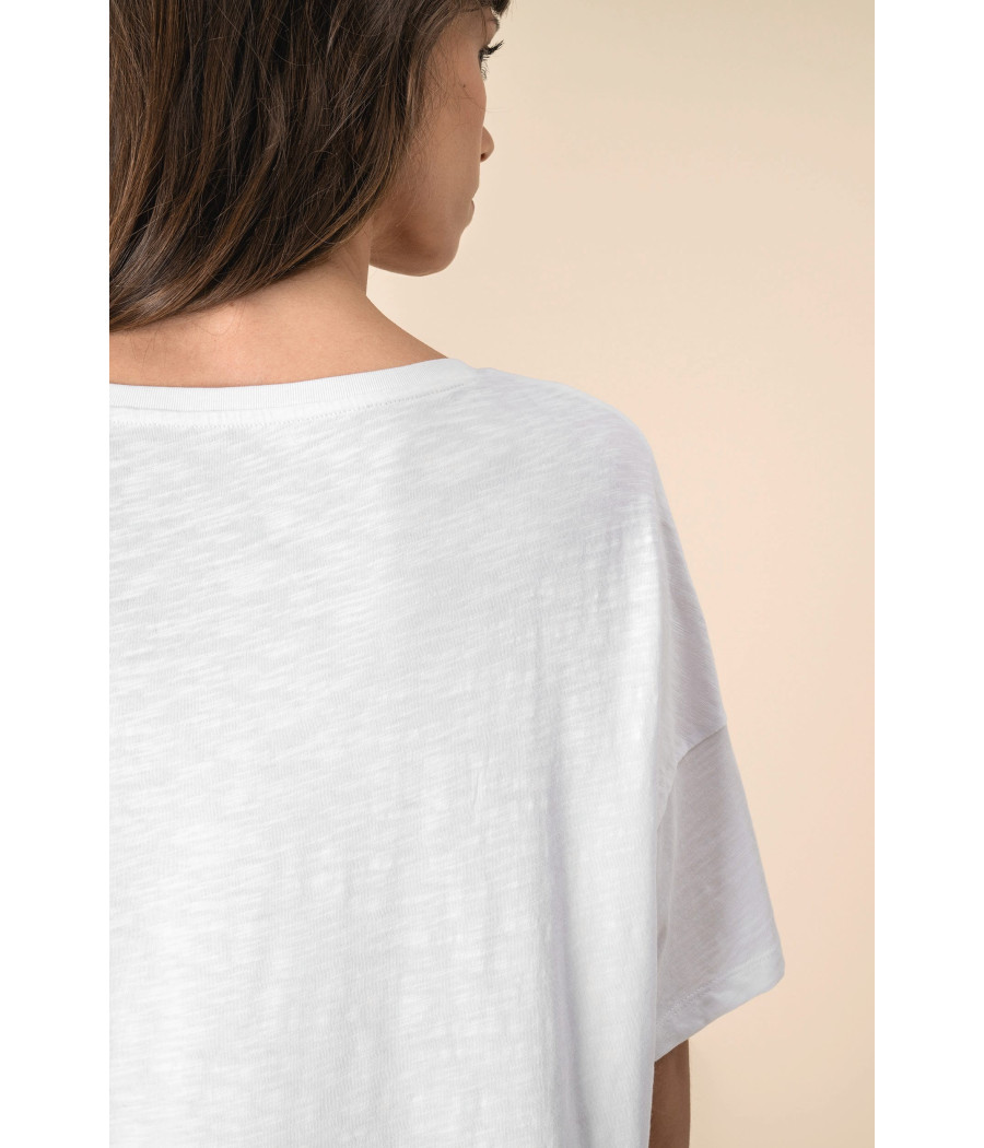 T-shirt écoresponsable slub oversize femme