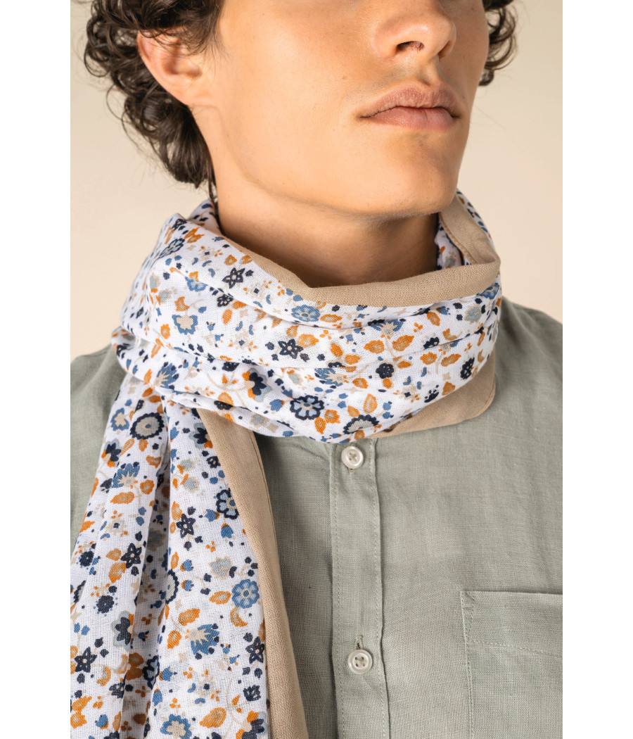 Chèche à motifs floraux unisexe