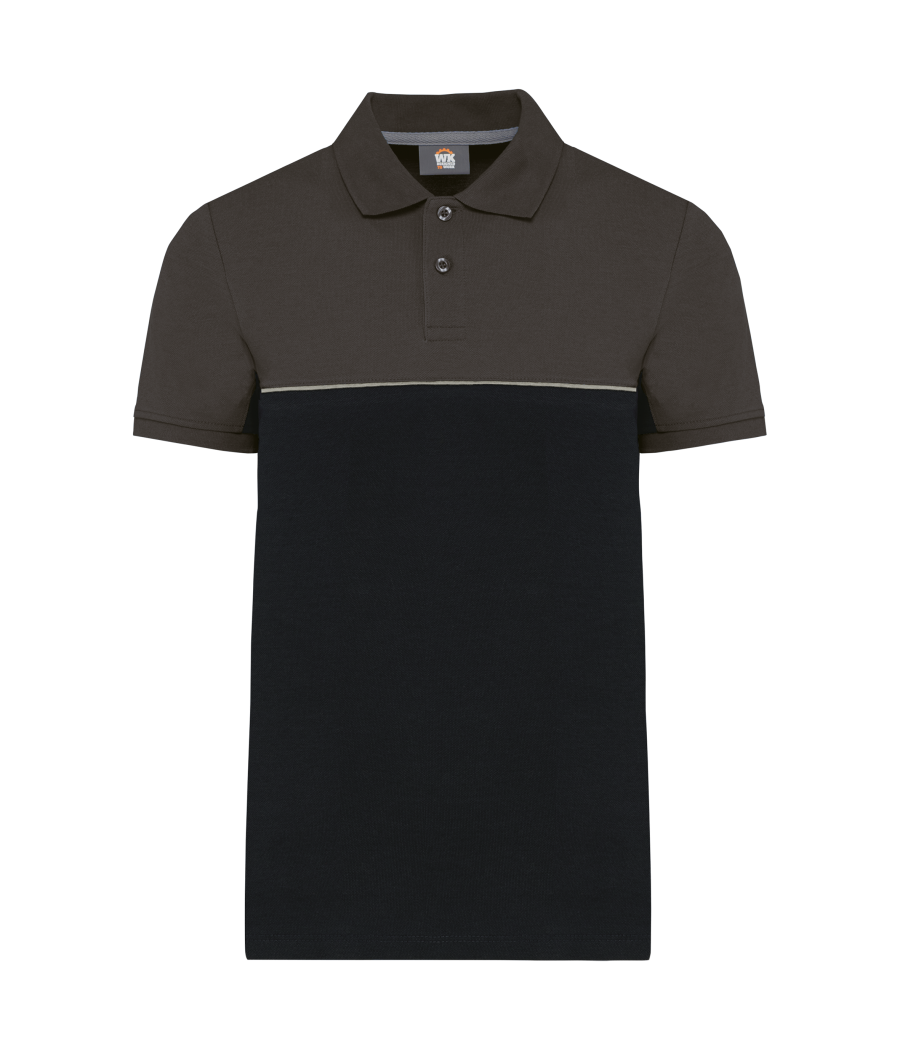 Polo bicolore écoresponsable manches courtes unisexe