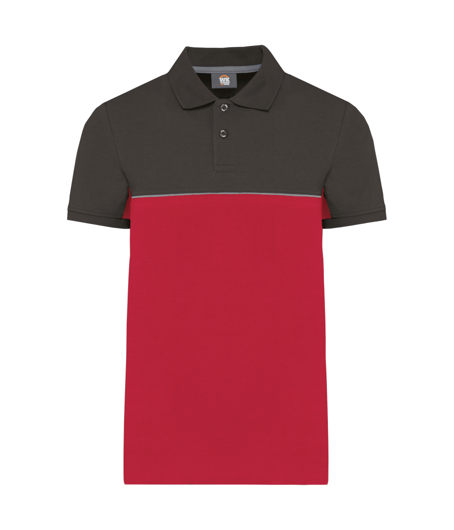 Polo bicolore écoresponsable manches courtes unisexe