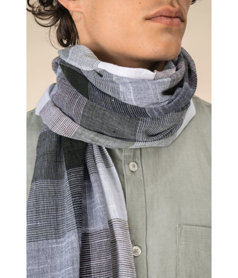 Chèche à carreaux unisexe