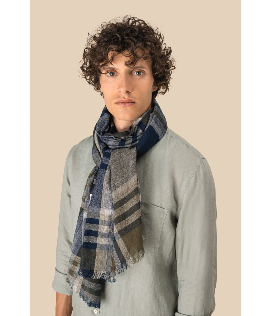 Chèche à rayures et à carreaux unisexe