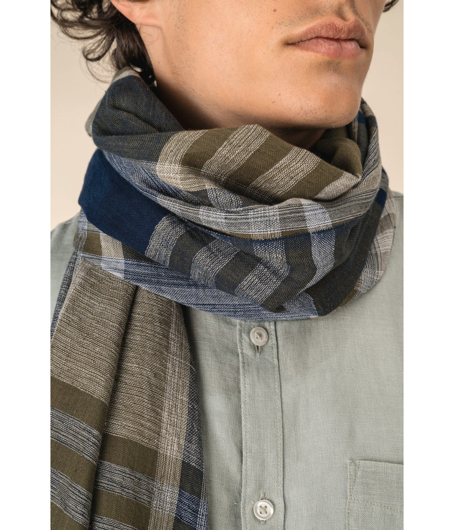 Chèche à rayures et à carreaux unisexe