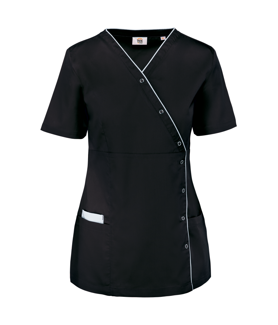 Blouse polycoton avec boutons-pression femme