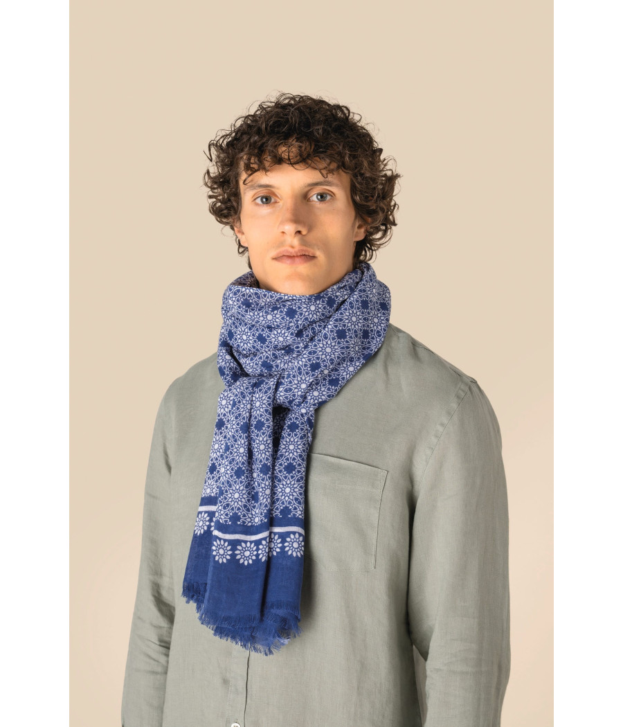 Chèche à motifs floraux unisexe