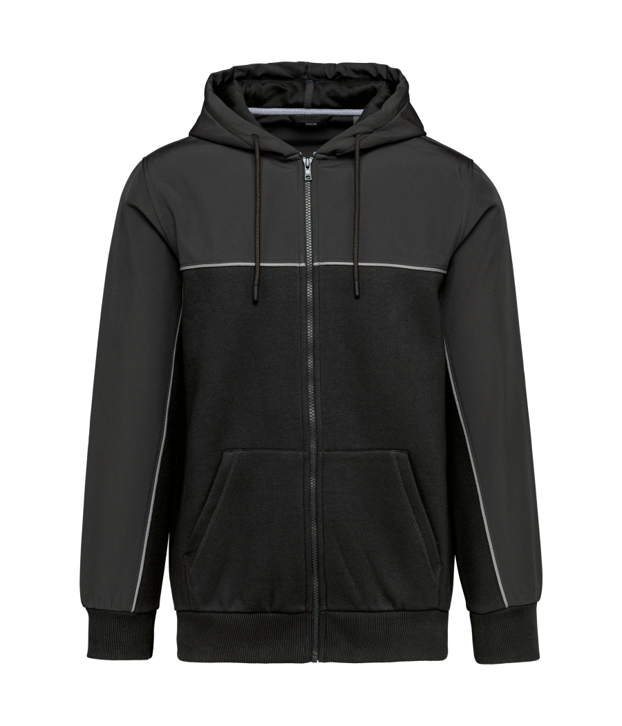 Veste molleton bicolore zippée à capuche écoresponsable unisexe