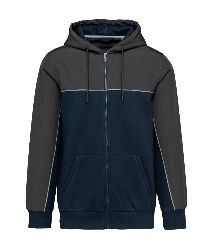 Veste molleton bicolore zippée à capuche écoresponsable unisexe