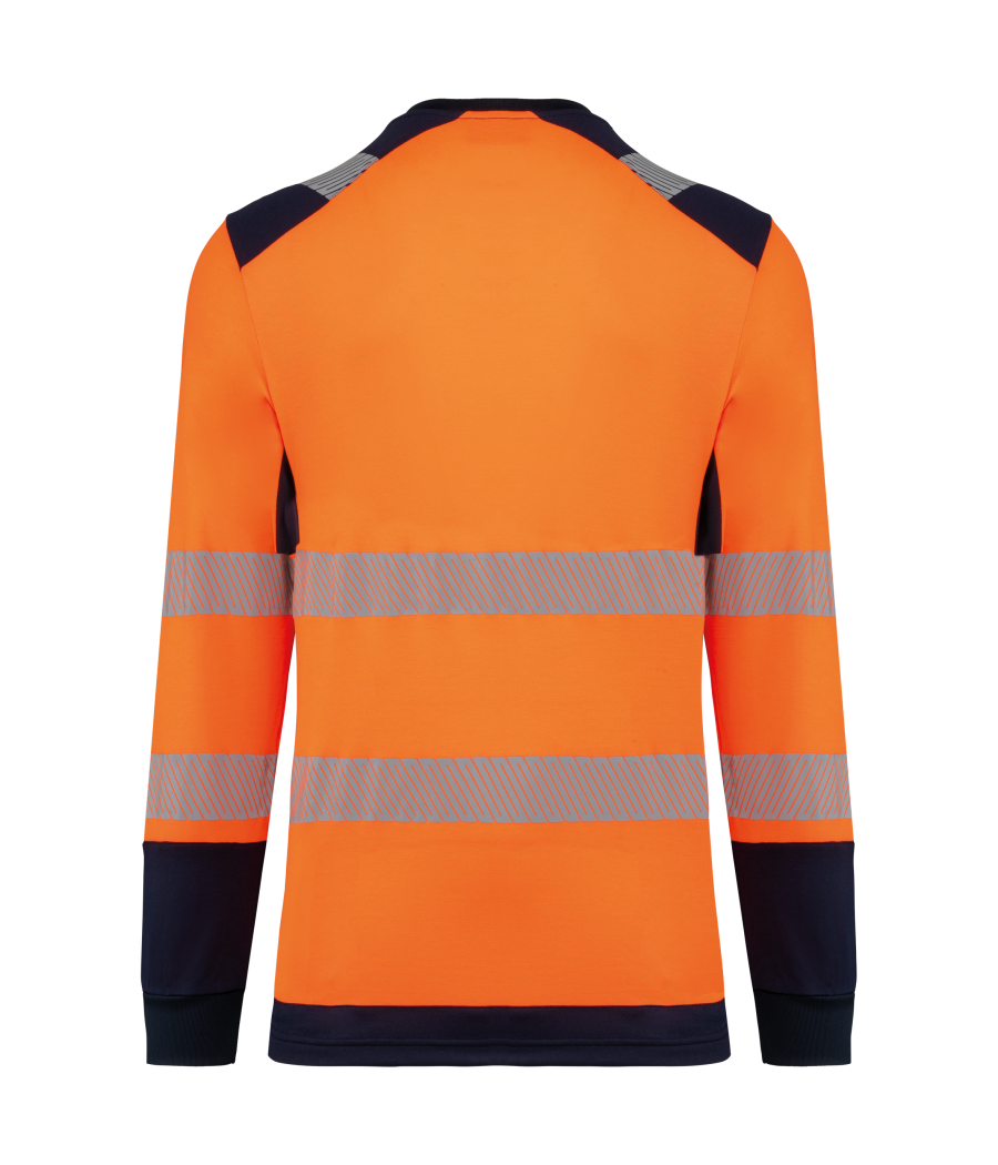 T-shirt de sécurité recyclé col rond manches longues unisexe