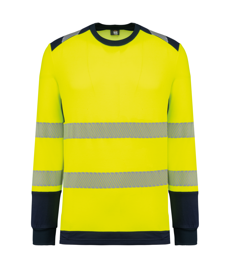 T-shirt de sécurité recyclé col rond manches longues unisexe