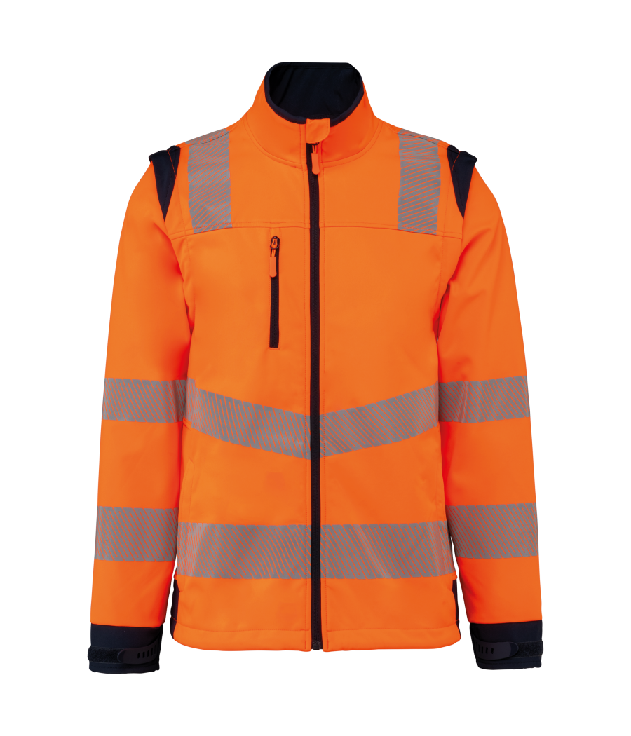 Veste softshell de sécurité recyclée avec manches détachables unisexe