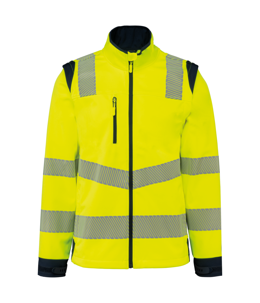 Veste softshell de sécurité recyclée avec manches détachables unisexe