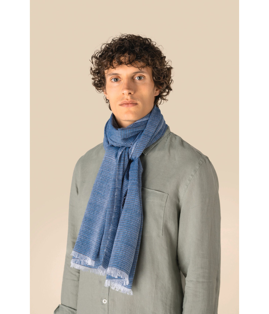 Chèche à fines rayures unisexe