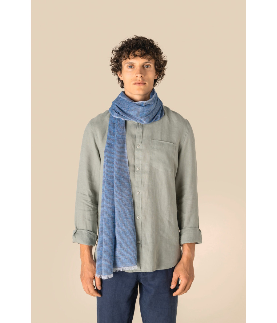 Chèche à fines rayures unisexe