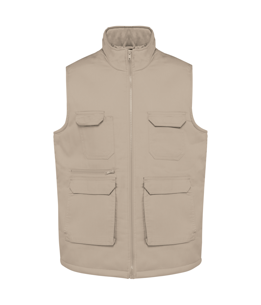 Gilet polycoton multipoches rembourré unisexe