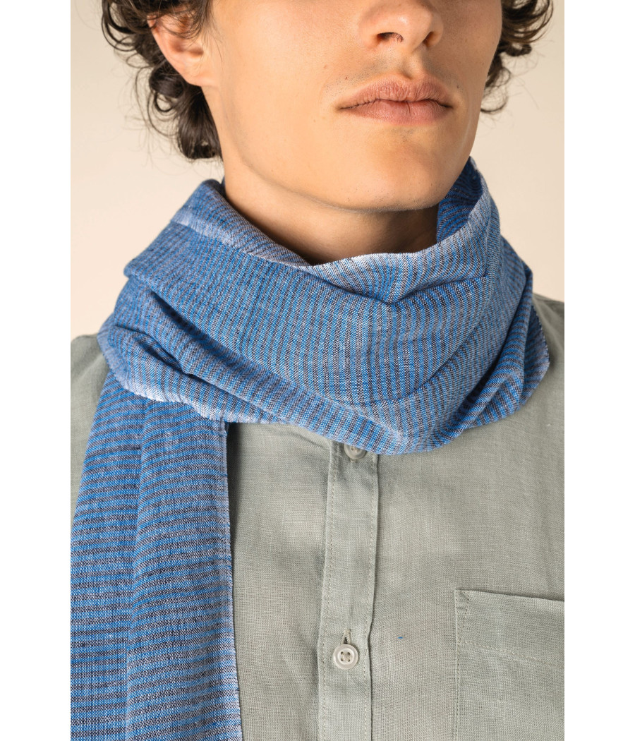 Chèche à fines rayures unisexe